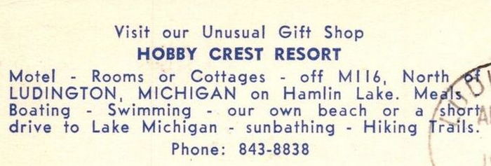 Hobby Crest Resort - Vintage Postcard (newer photo)